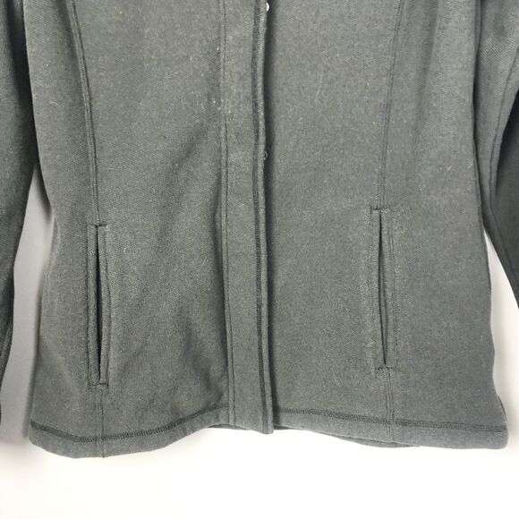 THE NORTH FACE | Charcoal Gray Full Zip Snap Jacket Large Buttons Women’s Size L - Picture 4 of 7